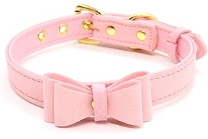 Kome Wairey Women Punk Style Leather Choker Collar with Bows, Gothic Leather Costume Choker Necklaces for Girls and Teenagers