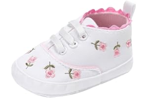 SHOBDW Girls Shoes, Newborn Infant Baby Girls Crib Soft Sole Anti-Slip Sneakers Cute Sweet Bowknot Shoes