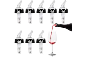 PLUVYZE 8 Pièces Becs à Liqueur,Bec Verseur pour Bouteilles de 2cl 4 cl 6cl, Doseur Pastis Distributeur de Bouteille Auto-pour, Dosage par Bec, Bec Verseur Plastique, Transparent,pour Le Vin, Cocktail