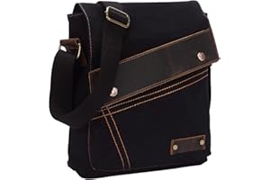 Yimidear® Men's Retro Canvas Bag Messenger Bag Single Shoulder Bag Briefcase (Black)