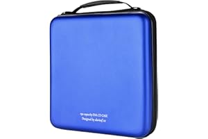 KUOCDSIK Range CD, boîtier de DVD Blue-Ray EVA de 192 capacités Organisateur de Stockage de Disque Dur de Protection pour Les Voyages en Voiture (192 Capacités, Bleu192)