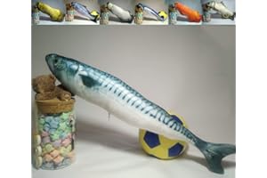 Maibar Catnip Fish Toys for Indoor Cats Kicker Fish Plush 3D Toy Cat Mint Toys Interactive Kitten Toys with ZIPPER (30, Mackerel)