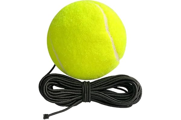 JOYOTNA Indoor Outdoor Cricket Practice Hanging Ball with Rope for Kids, Teens & Adults Improve Bowling, Batting & Reflex Skills (Tennis Training Ball, 1)
