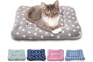 RIOUSSI Lit pour lapin, cochon d'Inde, lit chaud pour petits animaux, lapins, chinchillas, hérissons, bébés, chats, furets, 47,7 x 35,6 cm, gris clair