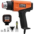LCD Heat Gun 2000W,Heavy Duty Industrial Hot Air Gun,Adjustable Temp 50-650℃, 2 Heating Modes,1.5S Fast Heating-Overload Protection for DIY Crafts,Stripping Paint,Bending PVC Pipe-2 Meter Long Cord