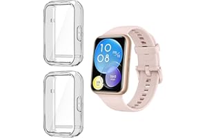 HOMTERN 2-Pack Cases for HUAWEI Watch Fit 2 Case,Flexible Crystal Clear TPU Full Cover Shell Shockproof Scratch-Proof Screen Protector Case Smartwatch Accessories
