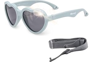 Maesy - Gafas de sol para bebé Maes - 0-2 años - Flexibles - Banda elástica ajustable - Protección polarizada UV400 - Niños y niñas - Corazón