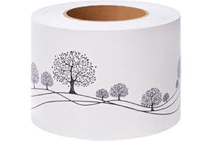 VISITRYL Frise Murale Autocollant Papier Peint Imperméable en PVC - Plinthe de Cuisine et Salle de Bain - Décor Mural Arbres du Désert 10 cm x 500 cm