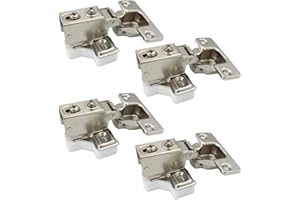 LIKERAINY 95 Grado Arremetida 35mm Mini Bisagra del Marco con Amortiguación para Puerta Bisagras Corta para Puertas de Empotrado Mueble Armario Juego de 4