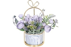 Hobyhoon Künstliche Blumen im Topf, Unechte Deko kunstblumen wie echt Gefälschte Hortensien seidenblumen für Hochzeitsdeko, Tischdeko, Wohnzimmer, Schlafzimmer, Zimmer Deko