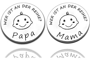 KIYOYI Geschenke Zur Geburt,Neue Papa Mama Geschenke Entscheidungsmünze,Taufgeschenke für mädchen jungen,Neue Eltern Geschenk Schwangerschaftsgeschenk,Personalisierte Geschenke Baby