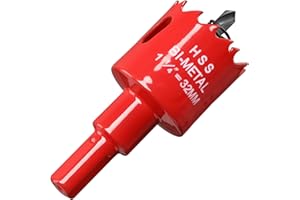 IHOMEPARK Lochsäge 32mm, M42 HSS Lochbohrer Set Bimetall mit Sechskant-Schaft und Zentrierenden Metallbohrern Bohrkronen Set für Metall,Eisen,Aluminium,Holz,Trockenbau, Kunststoff, Faserplatten, Rot