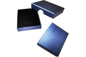 Mtaajin Necklace Ring Gift Boxes, 2 Pcs Bracelet Gift Boxes Necklace Cardboard Storage Case, 7x9x1.6cm Small Gift Box Necklace and Earring Gift Box for Wedding Jewellery Display Valentine's Day(Blue)