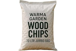 Warma 70L Large Bag Garden Woodchips - Kiln Dried Wood Chippings - For Mulching Yard Landscaping Pathways Soil Protection Weed Control Kids & Childrens Play Areas