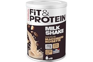 Gerlinéa Fit&Protein - Milk-shake Protéiné saveur Macchiato Noisette - Protéines Après le Sport - Whey Musculation Femme - Sans Sucres Ajoutés - 115Kcal / portion - 340 g (10 boissons)
