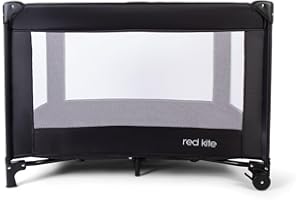 Red Kite Black Sleep Tight Travel Cot, Black