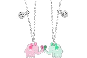 Yolev Freundschaftskette für 2 Mädchen Halskette Schmuck Langstrecke Geburtstag Weihnachten Brautjungfer Beste Freunde Kette Geschenke Mädchen Schwestern Freundschaftsketten Bff Ketten für 2