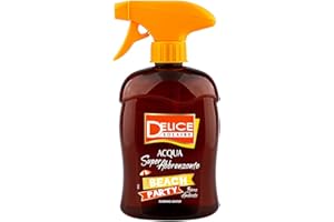 Delice Solaire Beach Party Acqua Solare Super Abbronzante Birra Ambrata, Facilita l'Abbronzatura, Freschezza Immediata, Dermatologicamente Testato - 500 ML