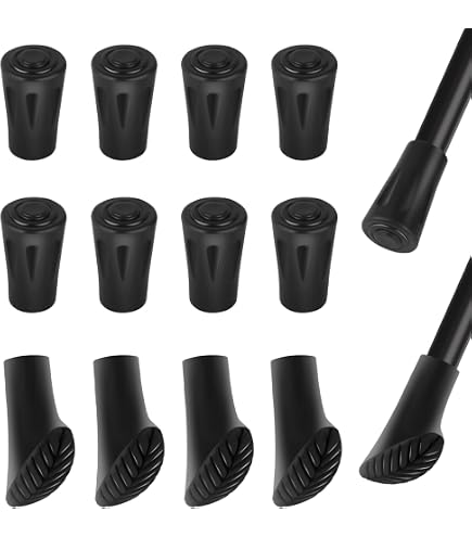 FLEXNOVA Nordic Walking Gummipuffer – 12 Stück Set Mit Zylinder- & Hufeisenkopf Für Festen Halt Auf Asphalt, Kies & Schnee FLEXNOVA Nordic Walking Gummipuffer – 12 Stück Set Mit Zylinder- & Hufeisenkopf Für Festen Halt Auf Asphalt, Kies & Schnee