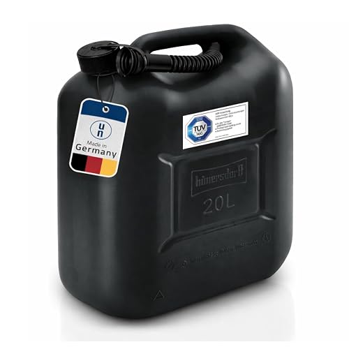 Hünersdorff Standard Fuel Canister for Petrol, Diesel and Other Hazardous Goods, Made in Germany, TÜV-Tested, Standard, 20 l