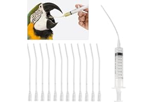 JHXHHTHONGTONG Baby Vögel Fütterung Spritze Set, Enthält 12 Jungvögel Füttern Schlauch, 1 Stück eine 10-ml-Spritze, Jungvögel Füttern Spritze, Ernährungssonde, Handfütterungszubehör für Vögel Kleine Tiere Haustier