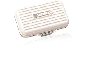 VESZOEN Porta pastiglie da viaggio portapillole settimanale portatile (Beige) porta farmaci da viaggio piccolo portapillole per pastiglie farmaci integratori vitamine