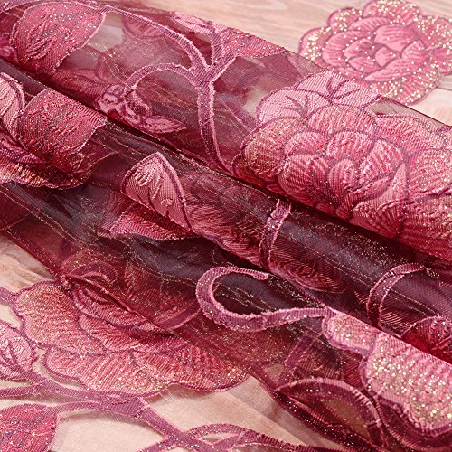 Brightup 250x100cm Moderne Jacquard Blüten Vorhang Voile Vorhang mit Ösen - 4