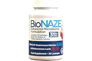 BIONAZE PROBIOTICS BioNAZE Oral Probiotic K12 for Sinus, Tonsil Stones, Bad Breath, Post Nasal Drip, Mouth, Teeth - Improve Oral & Upper Respiratory Health with Clinically Proven BLIS K12 & BL-04-30 Lozenges