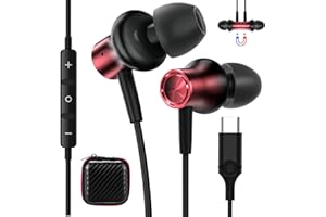 ASKUBSKU Auriculares USB C para iPhone 15 Pro 5G Xiaomi 14 13T 11 Pad 6 5, Magnéticos Estéreo Cancelación Ruido Audifonos USB Tipo C con Microfono para Samsung Galaxy A55 A35 A34 A54 A33 OnePlus 12 Pixel 8 7 6