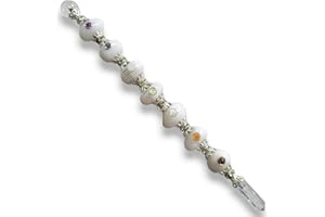 EMPYREAL STONES Empyreal Crystal 7 Chakra Healing Wand Metaphysical | Powerful Energy Balancing & Aura Cleansing Healing Stick, Spiritual, Reiki, Meditation, Yoga (Tumbled Wand, White Quartz)