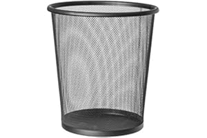 EUROXANTY® Corbeille à papier | Poubelle en acier inoxydable | Boîte à ordures de bureau | Grille métallique | (12 L | 28 x 26 cm)