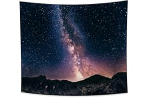 YONGFOTO 180x160Cm Cielo Stellato Arazzo, Nebulosa Galassia Natura Notte Psichedelica Paesaggio Arazzi Universo Montagne Appeso A Parete Arazzo per L'Arredamento Della Camera Da Letto Del Soggiorno