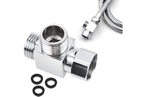 JPGHAHA Válvula Desviadora de 3 Vias G1 / 2" Latón Premium Adaptador T Grifo Válvula de Desvío de Brazo de Ducha Resistente a la Corrosión Duradero Ideal para Grifo Fregadero de Cocina y Baño