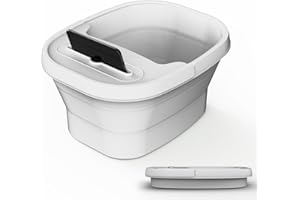 XLLENT Foot Spa Soak Collapsible Pedicure with Handle, Foot Massager Bath with Phone Placement Slot Foot Soak Bucket with Massage Nodes,Gifts for Her/Him