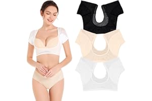 WACH AUF 3 Pièces Anti Transpirant Aisselles Patch élasticité Gilet Dentelle Coton Anti-transpiration Sous les Bras Séchage Rapide été Lavable Résistant à Hauts de Printemps Femmes(Noir,Blanc,Beige) S