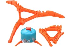 QUWEM Foldable Gas Canister Stand Tank Bracket Outdoor, Camping Gas Tank Holder Universal Fit for 110g/230g/450g Tanks Tripod Gas Bottle Stand for Stove Hiking Picnic Folding Burner Accessories Orange