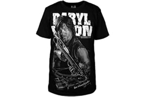 Fuman Walking Dead Daryl Dixon Camiseta Negro Algodón Manga Corta