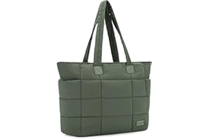 VASCHY Bolso Mujer, Bolso Acolchado Mujer Grande Tote Bag para Viaje Shopper Bolso Bandolera Con Asa de Hombro Y Mano Bolso Playa en Verano Bolso Ordenador Portátil para Trabajo Universidad