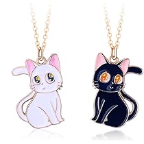 Wednesday Halskette 2er-Set - Spinnennetz Design, BFF Ketten, Verstellbar, Bunt & Weiß