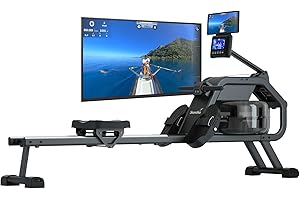 Skandika máquina de Remo Nemo II Hybrid | Resistencia eléctrica y de Agua, 32 Niveles de Resistencia, 15 programas, hasta 200 cm, Compatible con App, se Puede configurar