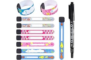 AIUOVEW Kinder Namensarmband, Notfall-Armband für Kinder, Armband kinder telefonnummer wasserdicht verstellbar Für Outdoor-Aktivitäten von Kindern 10 Stück