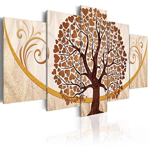murando Quadro 200x100 cm 5 Pezzi Stampa su Tela in TNT XXL Immagini Moderni Murale Fotografia Grafica Decorazione da Parete Albero Amore Ornamento Astratto b-C-0073-b-p