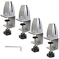 Jhanw Desk Divider Clamp For 1/8" To 0.51" Panel, Adjustable Desk Partition Clamp For 0.32" To 2.04" Desktop, Standing Desk Accessories For Desk Privacy Folders, Grey Sneeze Guard Holder 4-pack