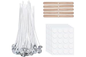Scentoria 100 Stück Kerzendocht, Kerzendochte für Kerzen, Kerzen Docht Set, Kerzendocht Kaufen, Kerzendochte für Dicke Kerzen, Kerzen Selber Machen Set, Dochte für Kerzen Gießen, Candle Wick 6 cm