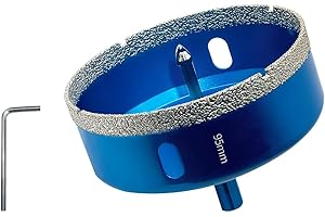Teronbeta Punte per Trapano Diamantate 95mm con Punte Guida di Centraggio, professionale Vacuum Brasato Sega a Tazza Diamantata per piastrelle, porcellana, vetro, marmo e ceramica