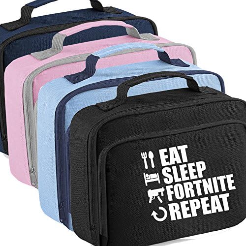 EAT SLEEP FORTNITE REPEAT LUNCH BAG BOX (SKY BLUE)
