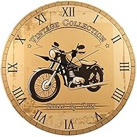 Wanduhr – “Zeitloses Motorrad – gezeichnet von der Zeit” (28 cm)