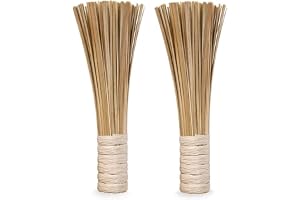 OTYFGHD 30 cm bambu wokborste, platt borste, köksrengöringsborstar för skrubbning och rengöring av kokkärl, stekpannor och gr