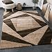 Produktbild VIMODA Moderner Designer Teppich Karo Design Kariert Muster in Braun Meliert mit Handgeschnittene Konturen Top Qualität Sehr Pflegeleicht 80x150 cm