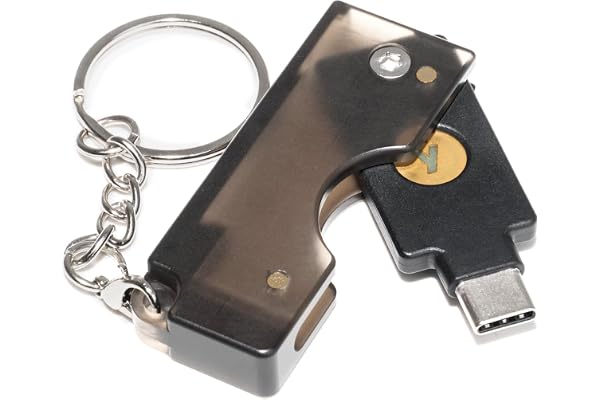 sciuU Skyddskanal kompatibel med YubiKey 5C NFC USB-C Säkerhetsnyckel | Skyddskanal kompatibel med Security Key NFC (USB-C) / YubiKey 5C. 7g genomskinlig plast som möjliggör vikt NFC-användning